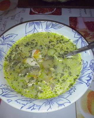 Сырный суп с грибами