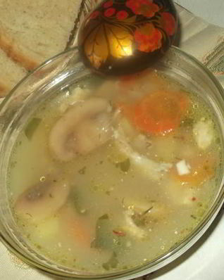 Сырный суп с шампиньонами