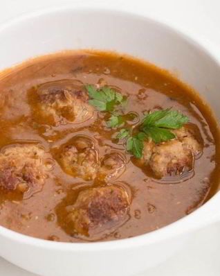 Томатный суп с тефтелями