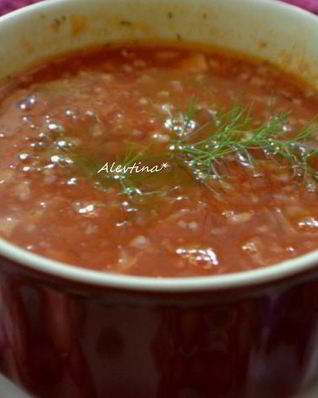 Томатный суп с укропом