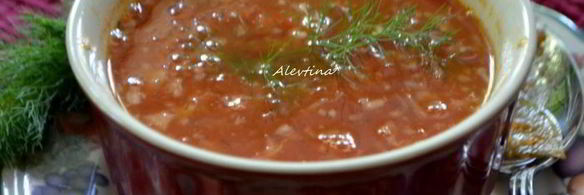 томатный суп с укропом