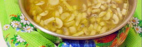 томленый грибной суп