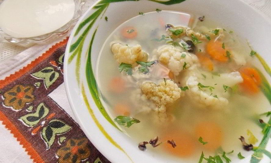 Рецепт вегетарианского супа из цветной капусты