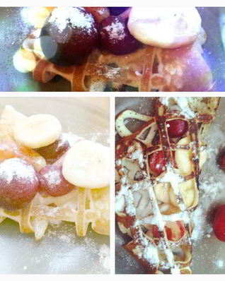 Ажурные блинчики со свежими фруктами