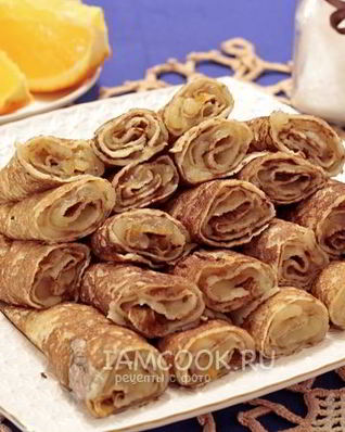 Блинчики на сыворотке с яблоками