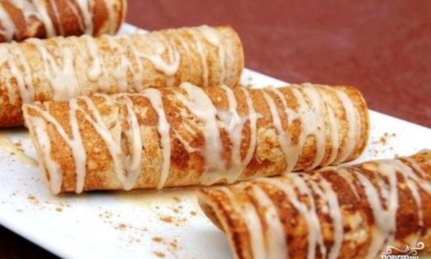 Рецепт блинчиков с бананом и сгущенкой