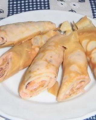 Блинчики с икрой мойвы