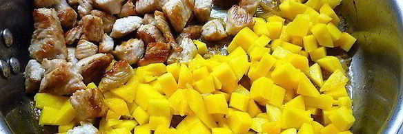 блинчики с индейкой и манго