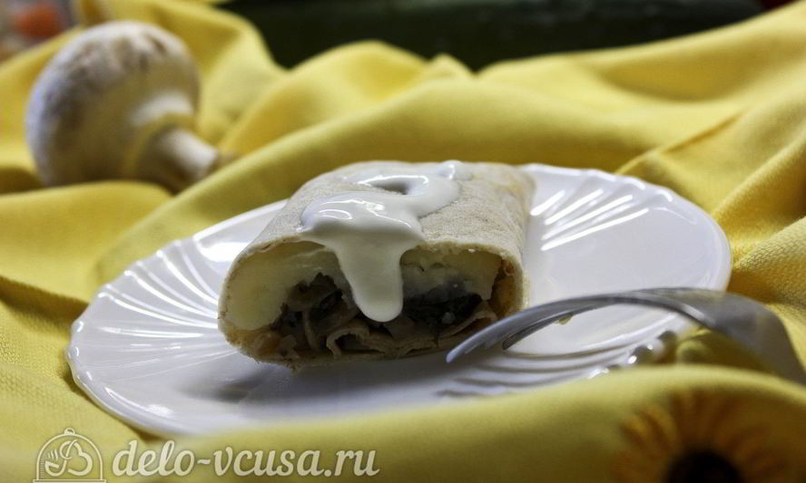 Рецепт блинчиков с картошкой и грибами