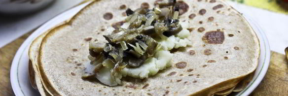 блинчики с картошкой и грибами