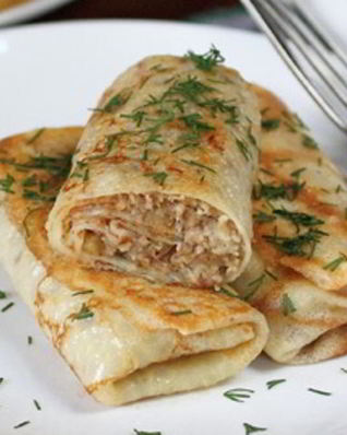 Блинчики с куриным фаршем