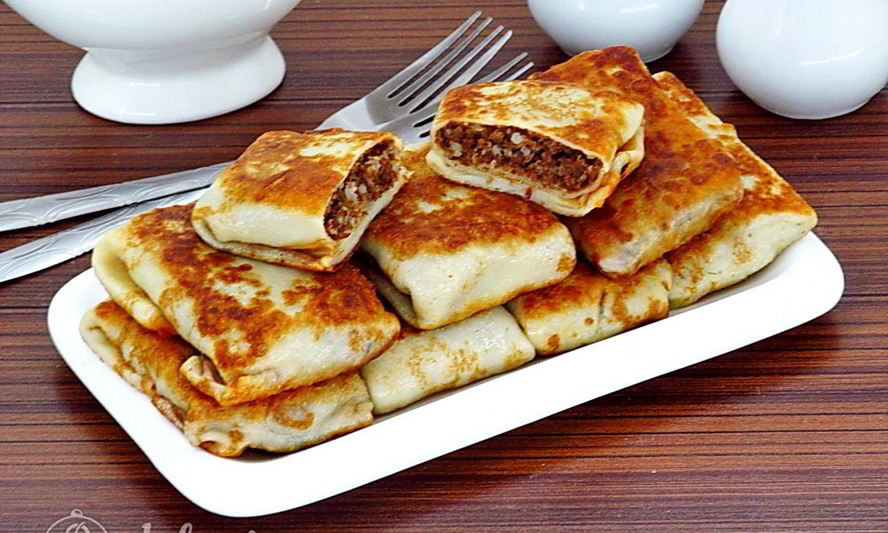 Рецепт блинчиков с куриными желудками и рисом