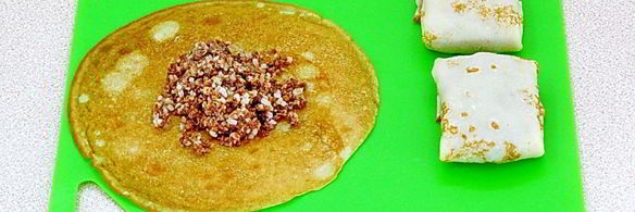 блинчики с куриными желудками и рисом