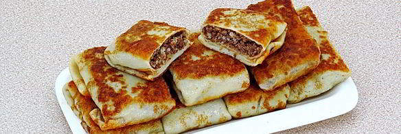 блинчики с куриными желудками и рисом