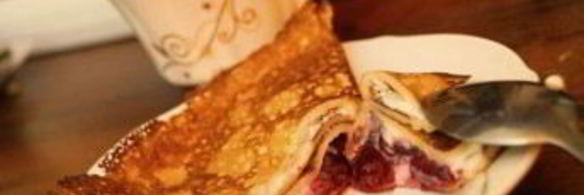 блинчики с творогом и вишней