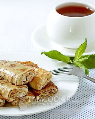 Блинчики с творогом по-домашнему