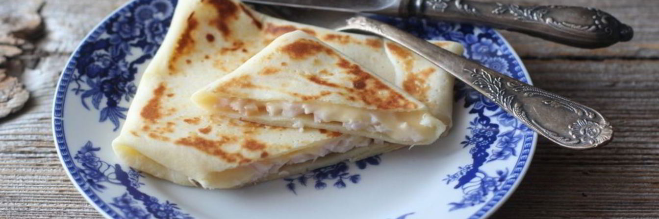 Блинчики с ветчиной и сыром