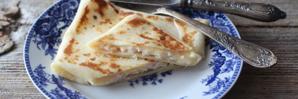 блинчики с ветчиной и сыром