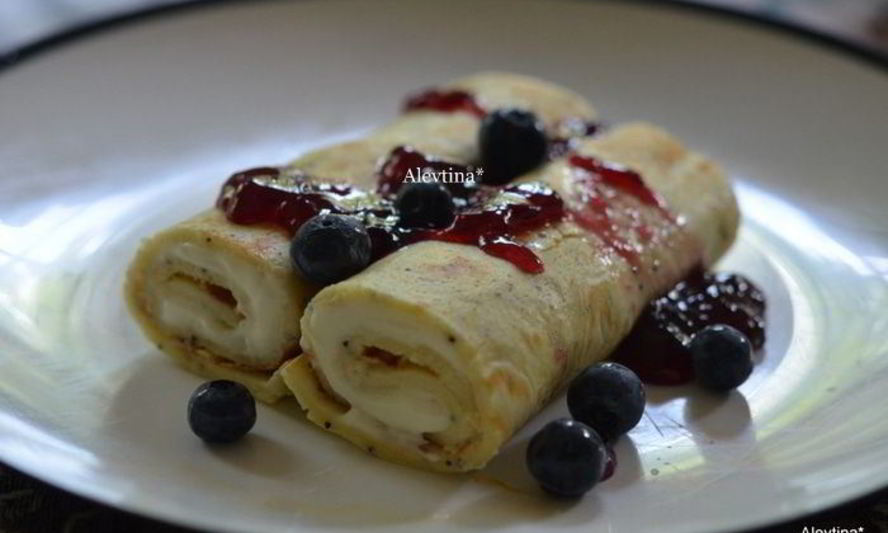 Рецепт блинчиков со сливочным сыром