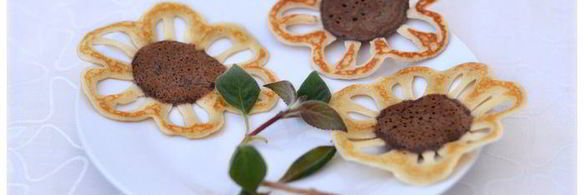 блины-подсолнухи из заварного теста на топленом молоке