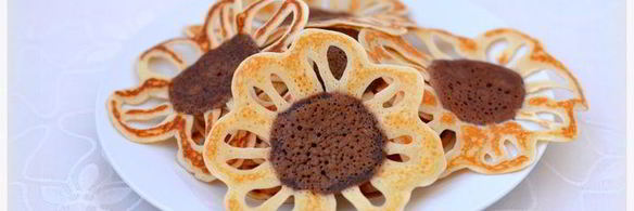 блины-подсолнухи из заварного теста на топленом молоке