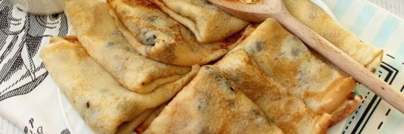 Блины с грибным припеком