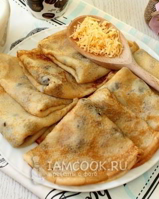 Блины с грибным припеком