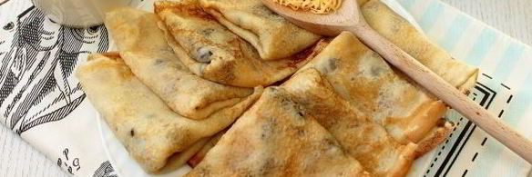 блины с грибным припеком