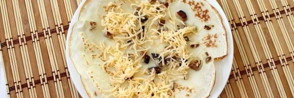 блины с грибным припеком