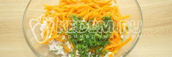 блины с курицей и морковью по-корейски