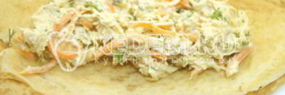 блины с курицей и морковью по-корейски