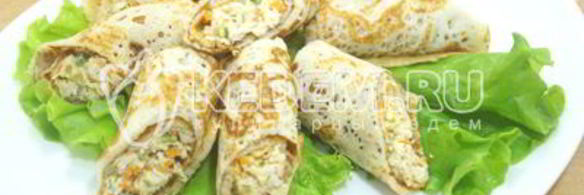 блины с курицей и морковью по-корейски