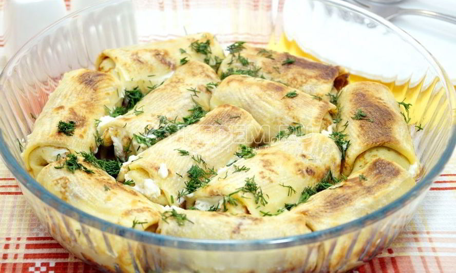 Рецепт блинов с мясом и рисом