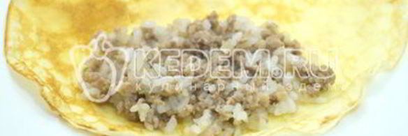 блины с мясом и рисом