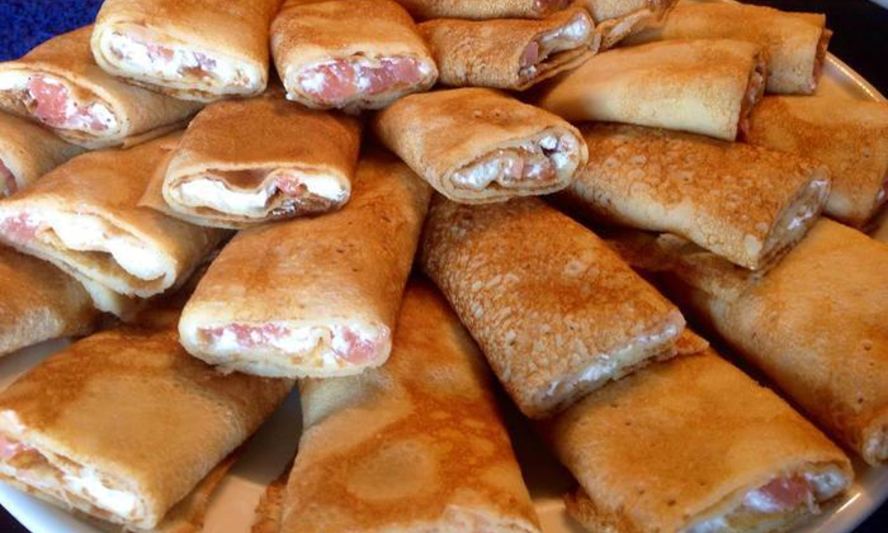Рецепт блинов с семгой и сыром филадельфия