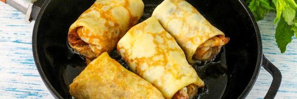 блины с яблоками внутри