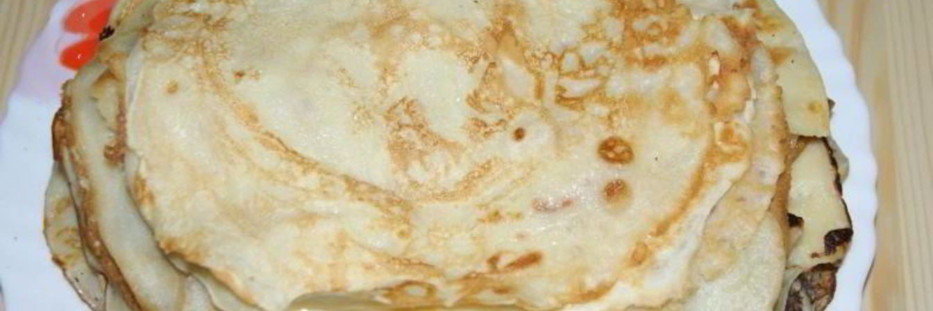 Блины в бутылке с молоком