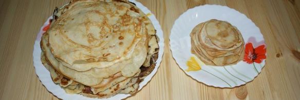 блины в бутылке с молоком