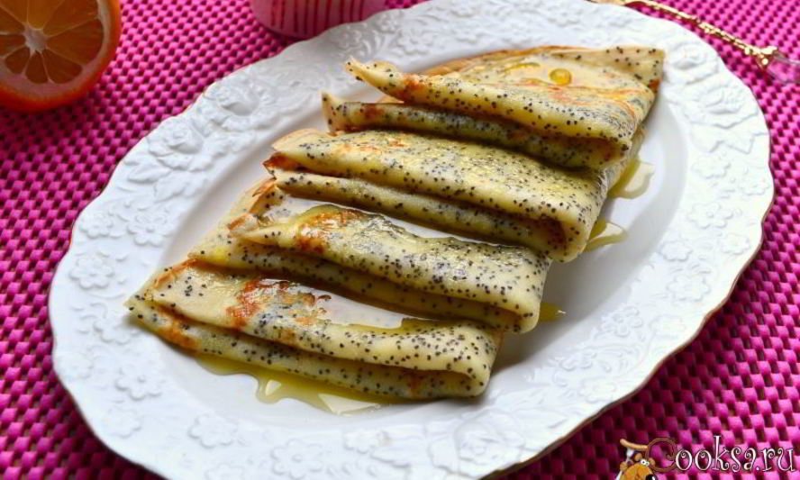 Рецепт маковых блинов с цедрой лимона