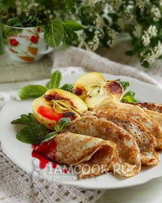 Постные блины на дрожжах