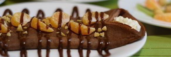 шоколадные блинчики с творожной начинкой