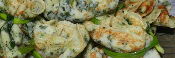 шпинатные блинчики, фаршированные куриной грудкой и белыми грибами