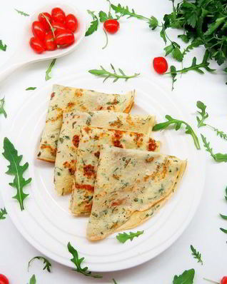 Творожные блинчики с зеленью