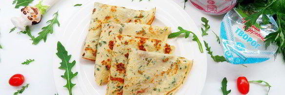 творожные блинчики с зеленью