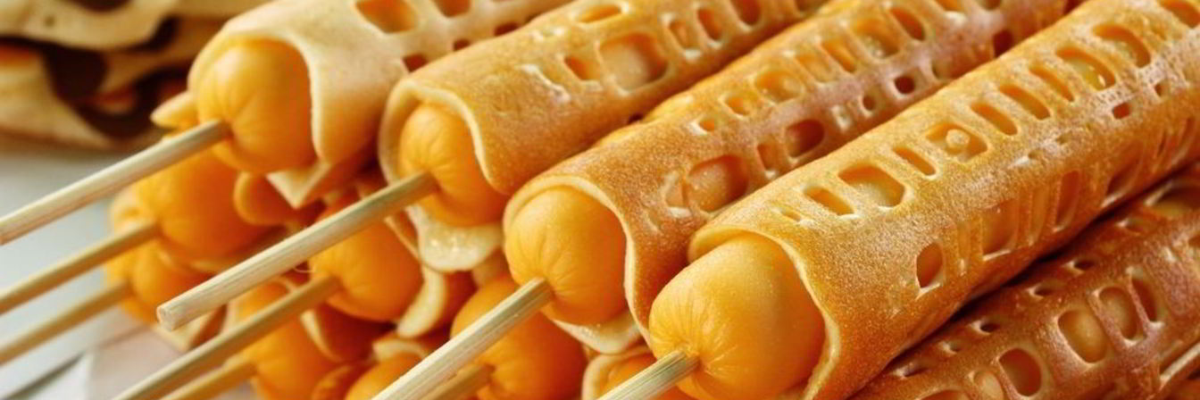 Запеченные блины с сосисками