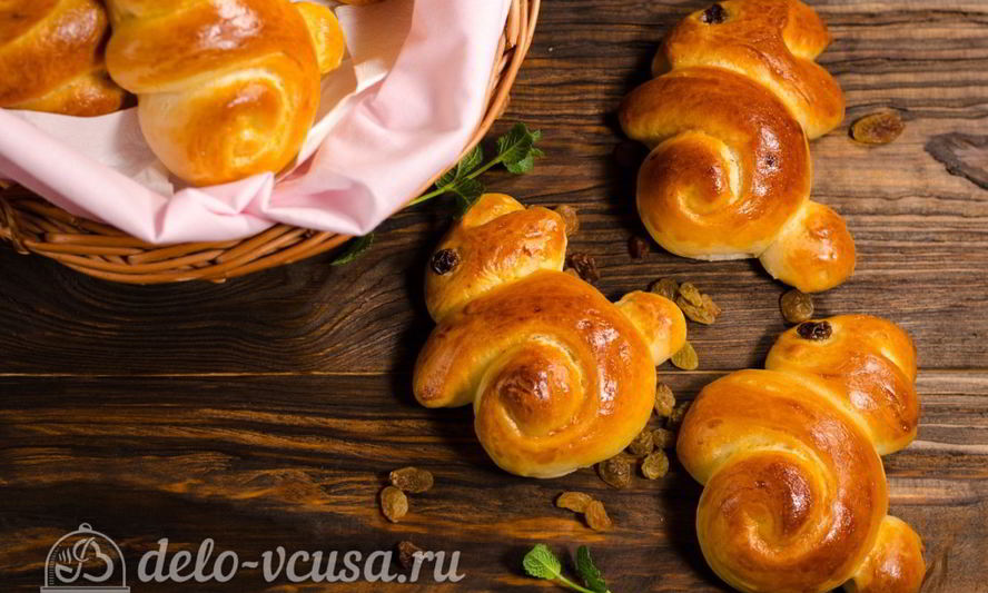 Рецепт булочек-зайчиков на пасху