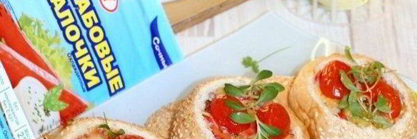 хрустящие булочки с яйцом и крабовыми палочками