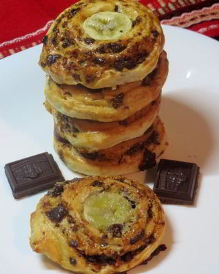 Шоколадно-банановые булочки Улитки