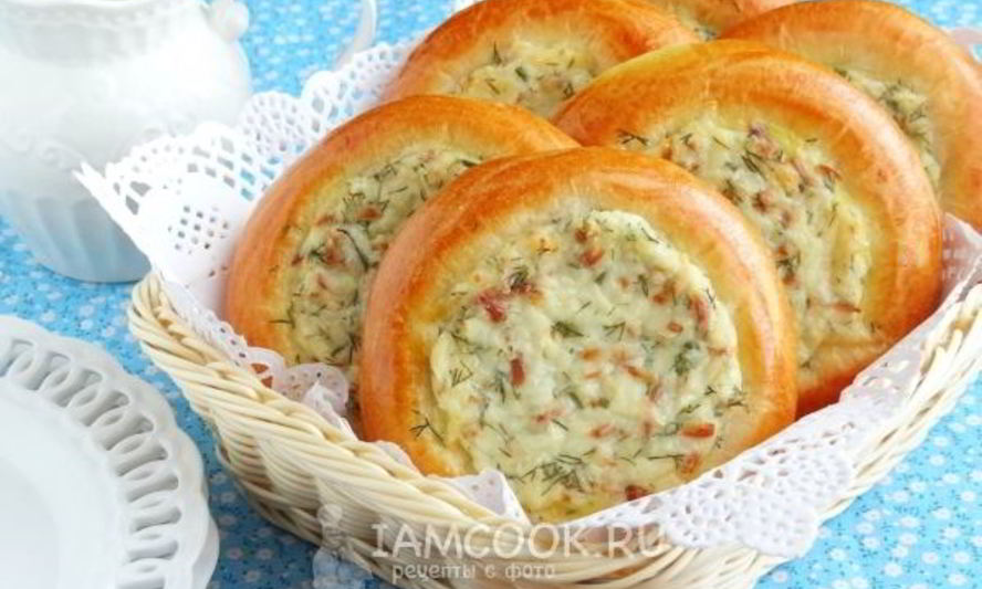 Рецепт ватрушек с копченым сыром и укропом