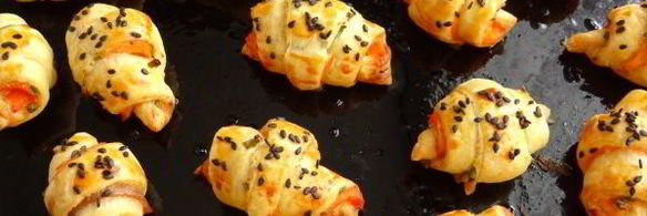 закусочные круассаны с лососем